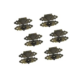 QCAA Solid Brass Mini Decorative Catch, 3/4", Brushed Antique Brass, 6 Pack, Made in Taiwan