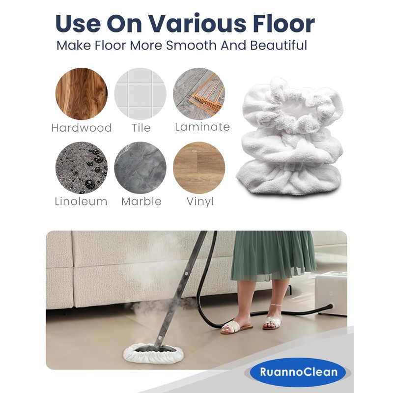 RuannoClean Steam Cleaner Accessories, Large Bonnets Rectangle Compatible with Dupray