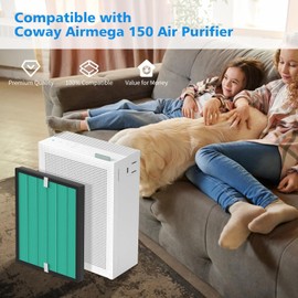 Airmega 150 Filter Replacement Compatible with Coway Airmega 150 (AP-1019C) & Airmega 160 Air Purifiers, Green True HEPA and Enhanced Activated Carbon Filter, Part＃AP-1019C-FP Upgraded Version 2 Pack