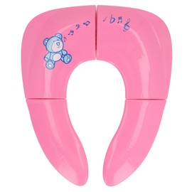 Child Folding Toilet Seat Reusable Non Slip Suction Cups Multifuntional Portable Foldable Potty Seat for Indoor Travel Roseate