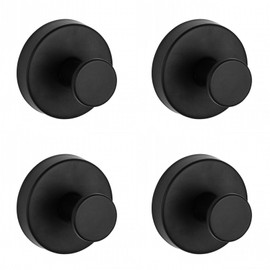 4PCS Bathroom Towel Hooks, Wall Mounted Coad Robe Clothes Hook, Stainless Steel Heavy Duty Hanger for Home Bedroom Kitchen (Black)