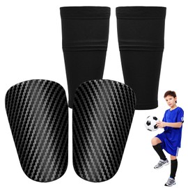 RUIJIE Football Shin Pads, 10 x 6 cm, Mini Shin Pads with Socks, Ankle Protection for Children and Adults, Non-Slip Shin Pads, Protective Equipment for Men, Women, Boys, Girls