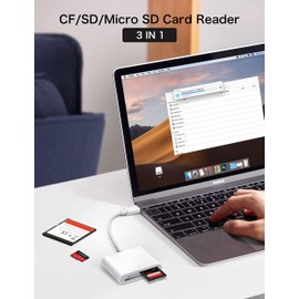 USB C Card Reader for Android Phone, Mac, Laptop, Multi-Slot Memory Card Reader for SD, Micro SD, CF Cards