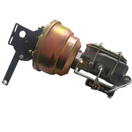 BST BSSP 8" Dual Power Brake Booster, Replacement for Ford Truck 1957-1972 1" Master & Prop Chrome Brake Booster Master Cylinder