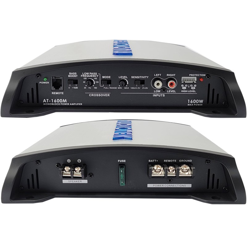 Audiotek AT1600M 1 Channel Monoblock Car Amplifier - 1600 Watts,