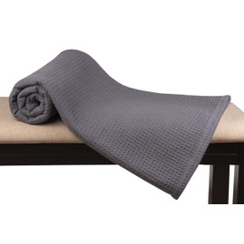 Glamburg 100% Cotton Thermal Blanket, Breathable Bed Blanket Twin Size, Soft Waffle Blanket, Twin Blanket, All Season Cotton Blanket, Charcoal