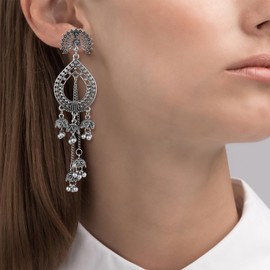 Jhumka Earrings for Women Boho Indian Earrings Tassel Dangle Earrings Bohemian Ethnic Vintage Earring Traditional Jewelry Gift for Girls