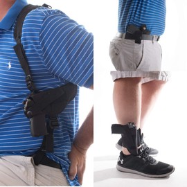 Big Horn Gun Holster LLC Buy 1 GET 2 Free Ankle Shoulder Concealed Gun Holster Concealed Compatible FITS New Glock 43X MOS 3.39" BRL 0