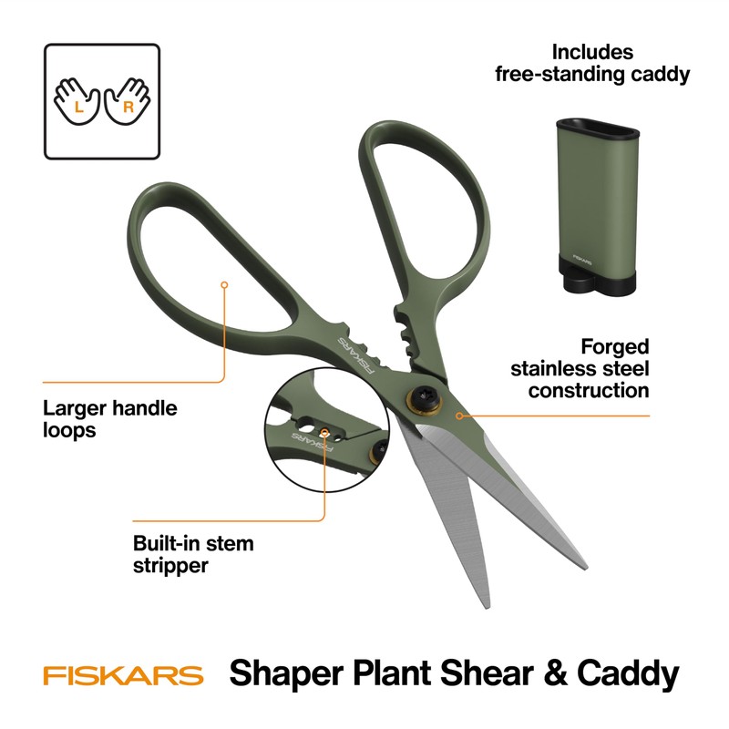 Fiskars Shaper Plant Shears, Plant Snip & Holder, Precision Indoor