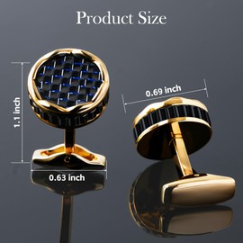 Cufflinks for Men,Cuff Links Mens,Classic Mens CuffLinks with Gift Box,Tuxedo Shirt Cuff Links Shirt Accessories for Formal Wedding Groom Business,Gold,Rose gold, diameter 0.69 Inch, Copper, no