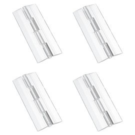 MECCANIXITY Clear Plastic Hinges, Acrylic Hinges Small Hinge 100 x 42 mm Transparent Continuous Piano Folding Hinge for Cabinet Crafts Furniture Display Stand Pack of 4