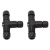 2 Pcs Tee Wire Connectors IP68 Waterproof 2 Pin 3