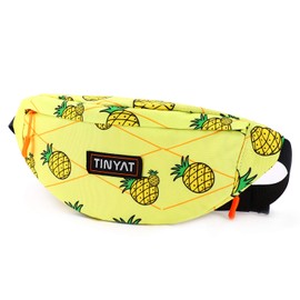 TINYAT Fanny Pack for Women Fashion Fanny Pack 3 Zipper Pockets Waist Bag Crossbody Bag Casual Fanny Pack for Travel Hiking Cycling Party TY2016, Pineapple / 2011, Campaigns