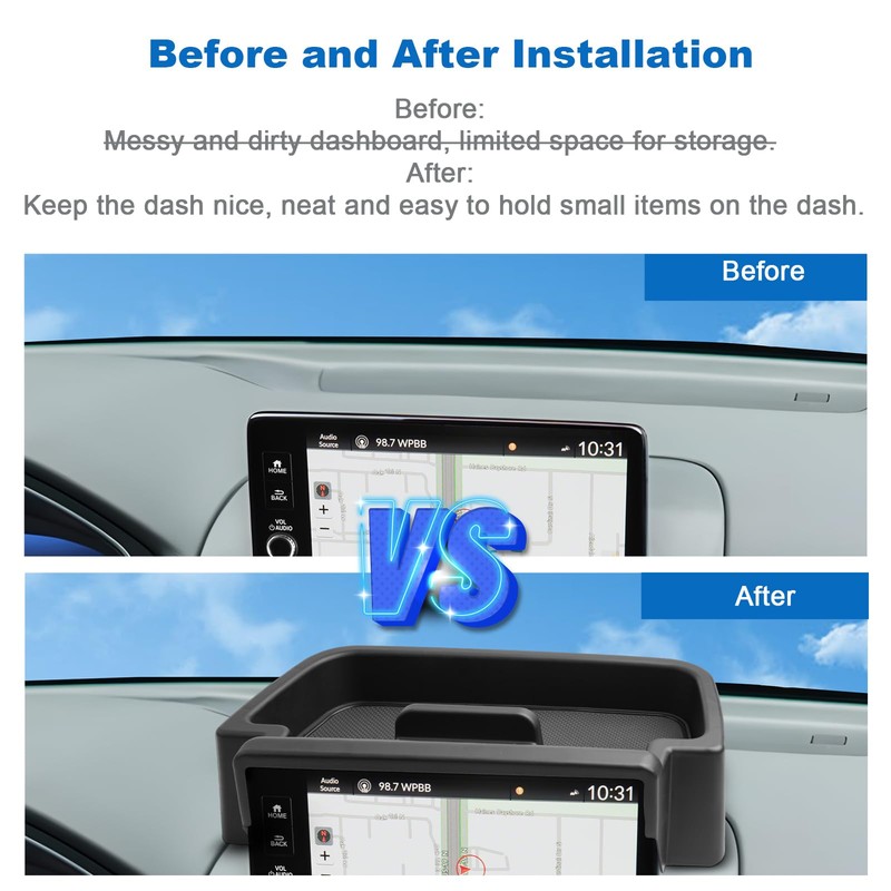 CDEFG Dashboard Storage Tray for 2023-2025 Honda Pilot 9-Inch Screen