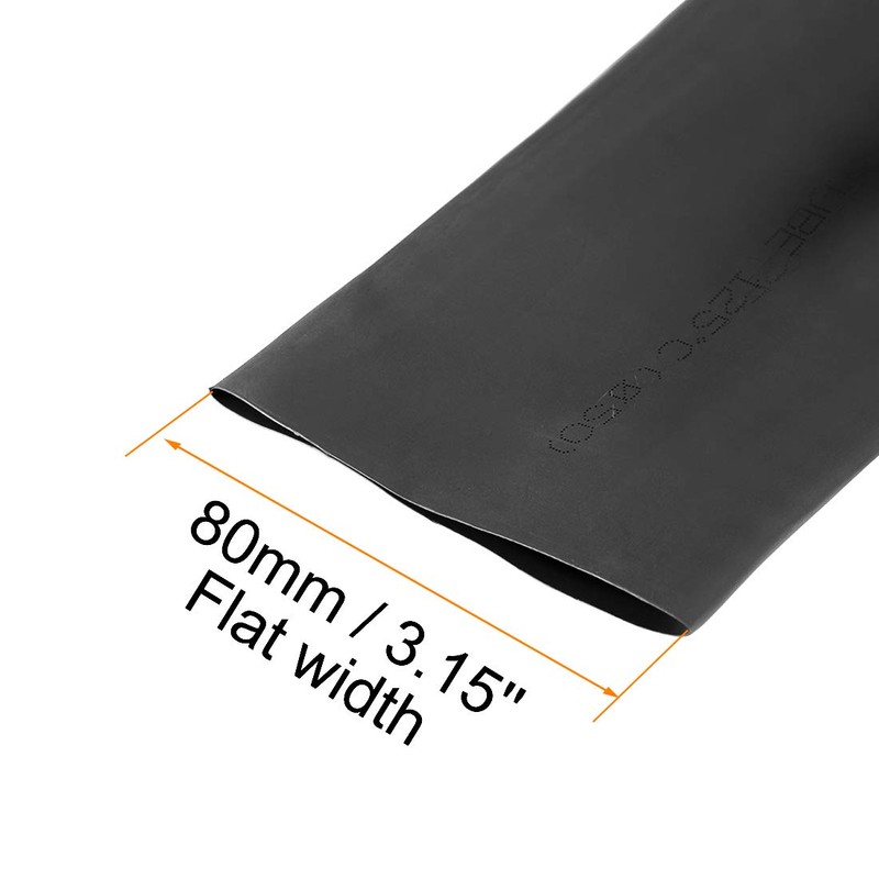 uxcell Heat Shrink Tubing, 2"(50mm) Dia 80mm Flat Width 2:1