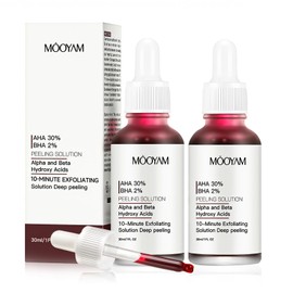 Fruit Acid Scrub Face, Pack of 2 AHA 30% + BHA 2% Peeling Solution, Exfoliating Face Women, Gentle Exfoliation, Moisturising, Suitable for a Variety of Skin Types