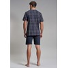 Götzburg Men's Shorty Short Sleeve Cotton Single Jersey Navy Check