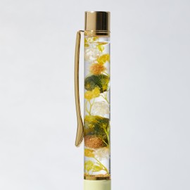 Herbarium Ballpoint Pen, Hikka, 10 colors (YE), Φ0.4 inches (10 mm) x H 5.5 inches (140 mm), Gift, Anniversary, Birthday, Wedding, Retirement, 60th Birthday Celebration, Celebration Gift