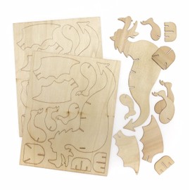 Baker Ross Dragon Woodcraft Kits - Pack of 3, Chinese New Year Craft Kit, Crafts for Kids (AX842)