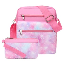 Ryushoyo Girls Purses for Kids 6-8 & 9-12 - Pink Galaxy Crossbody Bag