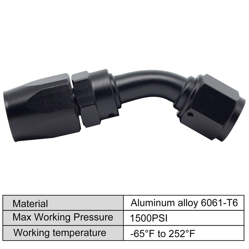 TunePro 6AN Hose End Fitting 45 Degree Swivel for CPE