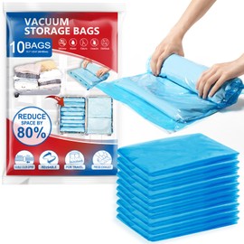 TAILI Roll Up Compression Vacuum Storage Bags 10Pack (40 * 60CM) Reusable Storage Bags Saves 80% of Storage Space No Need Vacuum Machine or Pumpfor for Clothes, Bedding, Moving 10Pack (40 * 60CM)