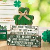 Anglechic 3 Pcs St. Patrick's Day Table Sign, Irish Shamrock
