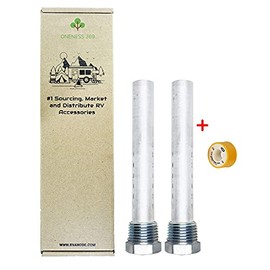 ONENESS 369 (2 Pack) Anode Rod for RV Water Heater Atwood Dometic Camper Travel Trailer Replacement Part 11553 - Magnesium with PTFE Thread Seal Teflon Tape with 1 Year Warranty