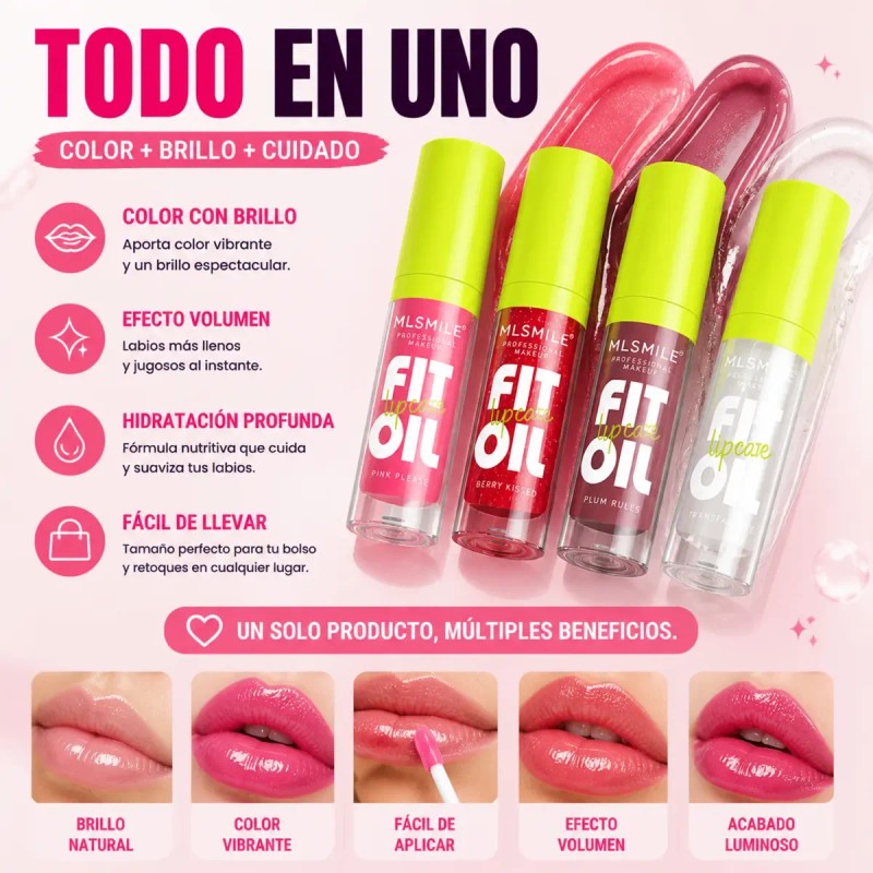 Set De Cuidado Labial Hidratante Glossy Liquid Lip Oil Gloss