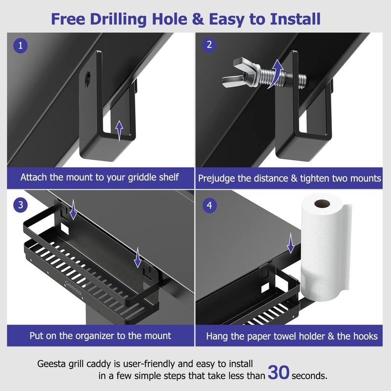 Geesta Upgraded Griddle Caddy for 28"/36" Blackstone Griddles, BBQ Accessories