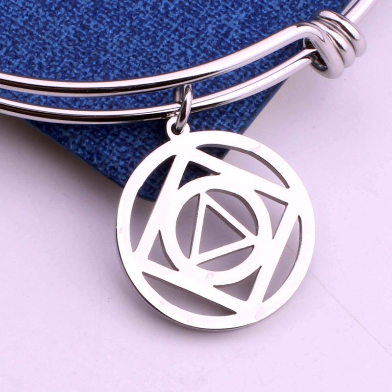 Detailed AA & NA Anonymous Dual Charm Bracelet 12 Steps