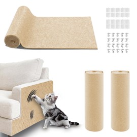 2Pcs 39.4"x15.8" Cat Scratch Furniture Protector, Trimmable Self-Adhesive Cat Scratch Pad, Suitable for Carpet, Scratching Post, Cat Couch Furniture Protector and Replacement Pads (Khaki)