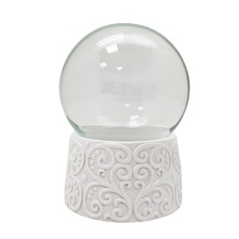 70018 DIY Snow Globe Do It Yourself with Glass Ball Polyresin Christmas white Ornaments - 65 mm Diameter