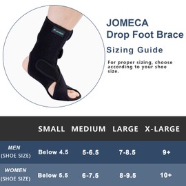 JOMECA Drop Foot Brace with Arch Support, Medical Grade Adjustable AFO & Foot Orthosis Brace for Walking, Relieve the Instability of Lower Limbs by MS, TBI, Stroke, Cerebral Palsy, Fracture (Right, X-Large)