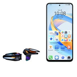 BoxWave Gaming Gear Compatible with Honor X7b 5G - Touchscreen QuickTrigger Auto, Trigger Buttons Autofire Gaming Mobile FPS - Jet Black
