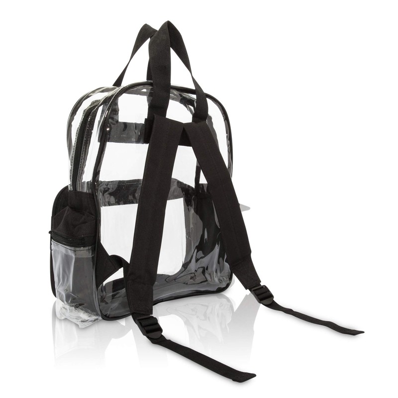 DALIX Small Clear Backpack Bag in Black