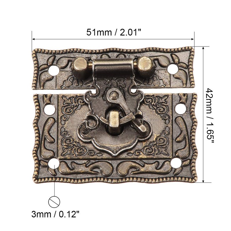 uxcell Wood Case Chest Box Rectangle Clasp Closure Hasp Latches