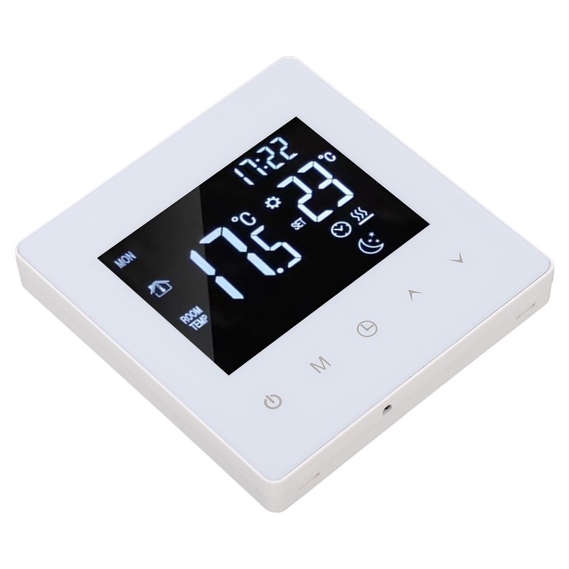 White Intelligent Thermostat Touch Screen 16A LCD Display Smart Temperature