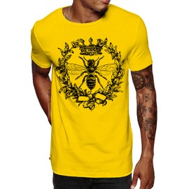 Swag Point Men’s Graphic T Shirts – 100% Cotton Casual Streetwear Hipster Hip Hop Tshirts Short Sleeve Print Tops King BEE L