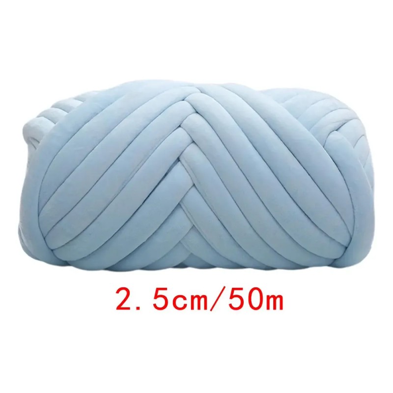Terciopelo Chunky Yarn Arm Knitting Pet Bed Azul Claro
