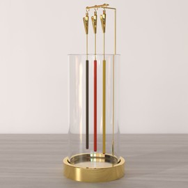 HaisWonsa Incense Holder Ash Catcher - Upside Down Glass Incense Holder for Sticks, Reverse Inverted Anti Ash No Mess Insence-Stick Holder, Modern Metal Vertical Incense Burner for House Decor, Gold