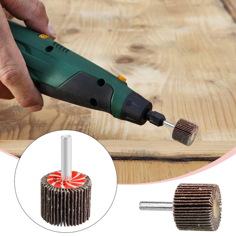 TOVOT 24PCS Mounted Flap Wheels Assortment Kit with 1/4" Mandrel