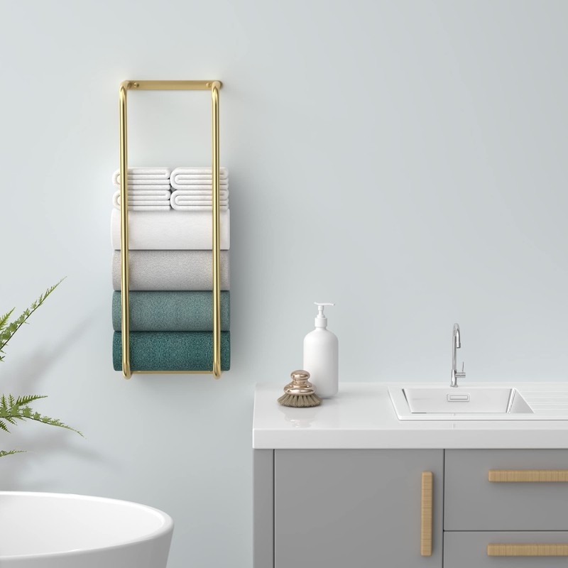 Rxvotocr Towel Rack for Bathroom Wall Mounted, Bathroom Towel Storage,