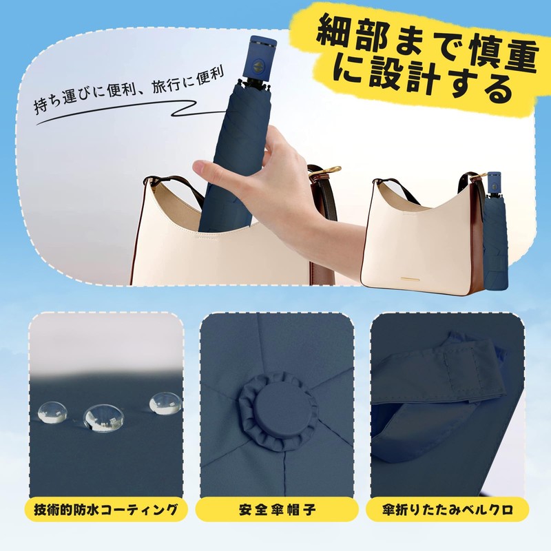 Shape Memory, 5 Seconds Folding Umbrella, Sun or Rain, Lightweight,