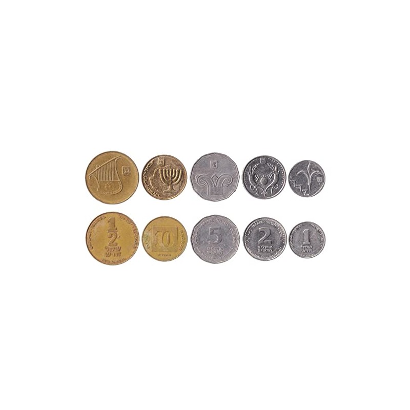 Israel 5 Mixed Coins | 1 Agora to 1 Sheqel