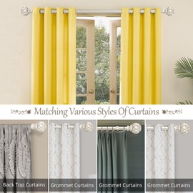 Champagne Gold Curtain Rod for Windows 48 to 84 Inches(4-7ft), 1" Diameter Heavy-Duty Adjustable Decorative Curtain Rod with Striped Twisted Finials - for Living Room Bedroom (Modern Home Decor)