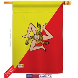 Sicily House Flags Pack Regional Nationality Nation International World Country Particular Area Support Our Troops Small Decorative Gift Yard Banner Double-Sided Made In USA 28 X 40