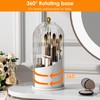Makeup Brush Holder with Clear Lid, 360° Rotating Make Up