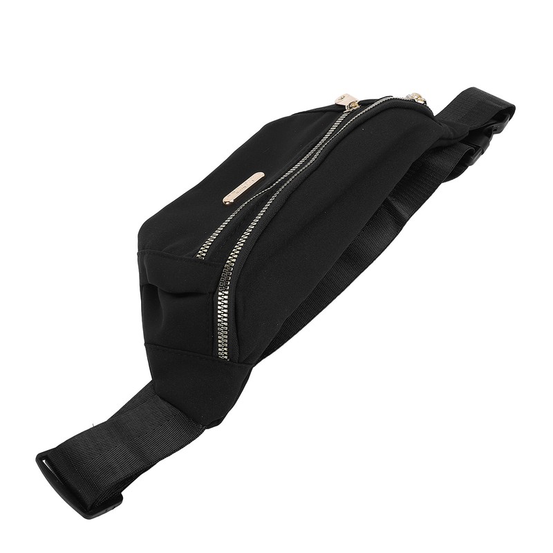 Waist Bag Multi Layer Stylish PU Smooth Zipper Large Capacity