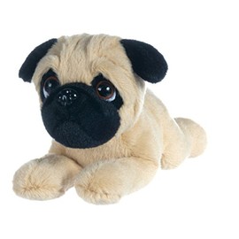 L&B Super Cute Lying Pug Cuddly Toy, Plush 23 cm